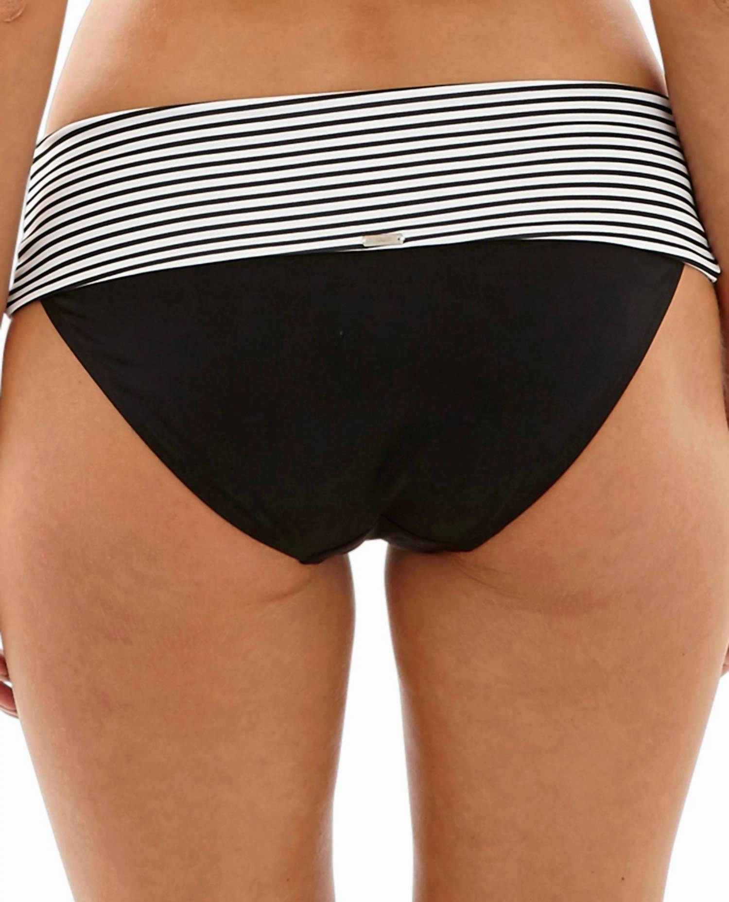 Fold Over Hipster Swim Bottom In Anya Stripe