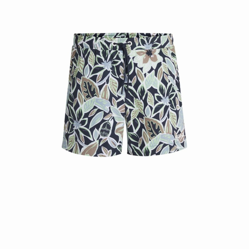Fully lined swim shorts with seasonal print