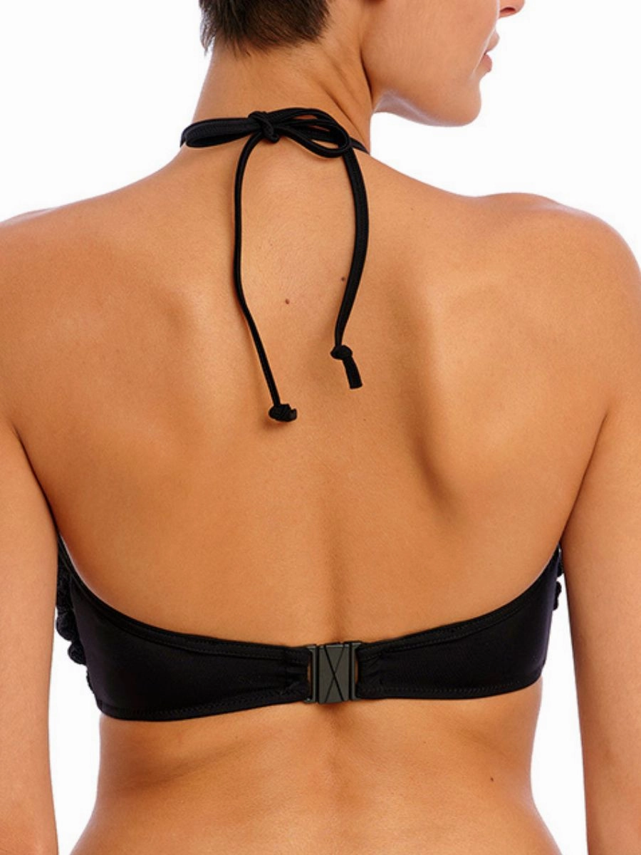 Ibiza Waves Bandeau Bikini Top - Black