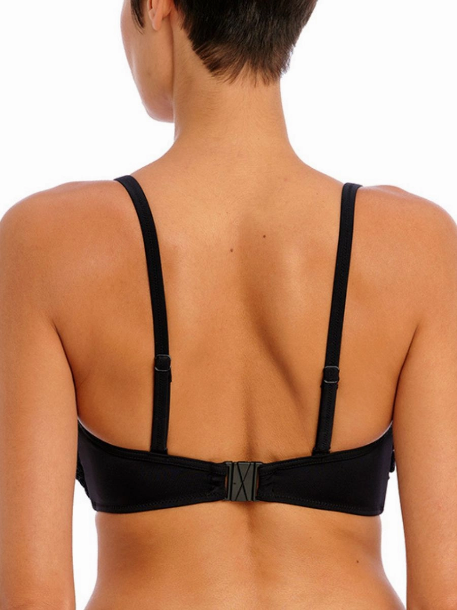 Ibiza Waves Bandeau Bikini Top - Black