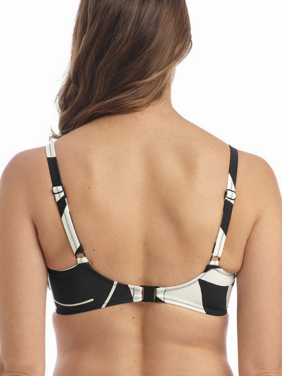 Ile De Re Gathered Full Cup Bikini Top - Black & Cream