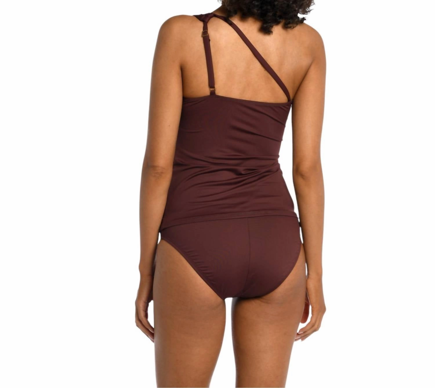 Island Goddess One Shoulder Keyhole Tankini Top In Java