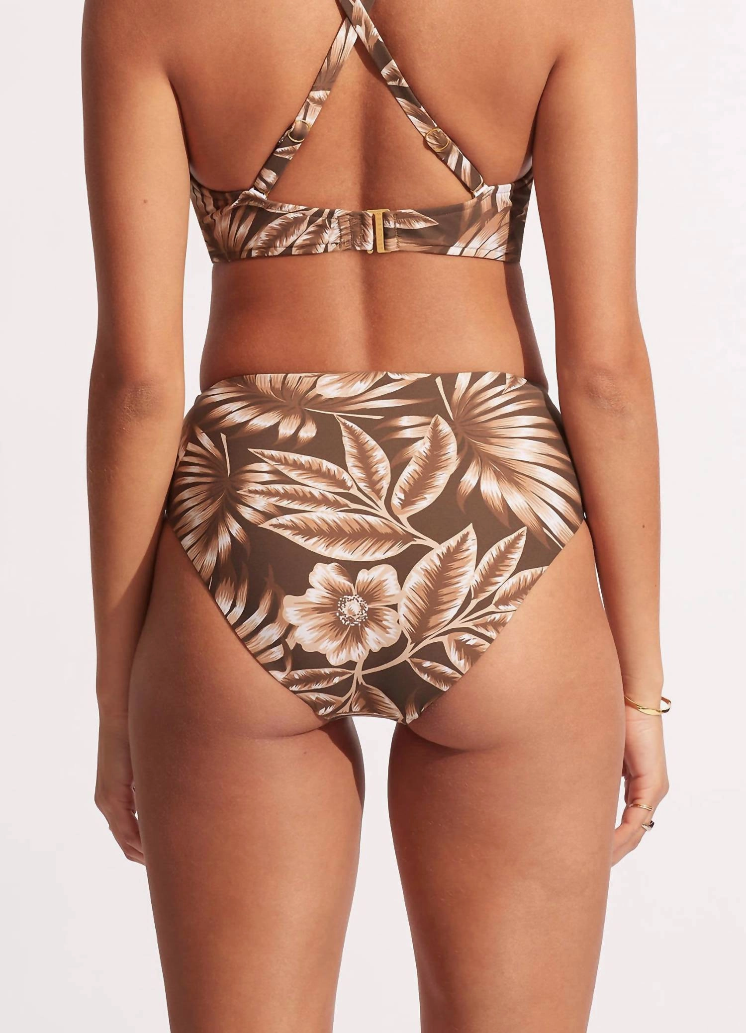 Island In The Sun High Waist Wrap Bottom In Tiramisu