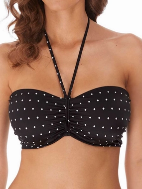 Jewel Cove Bandeau Bikini Top - Black