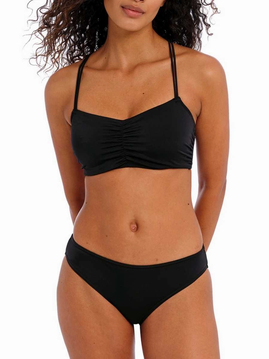 Jewel Cove Bralette Bikini Top - Plain Black
