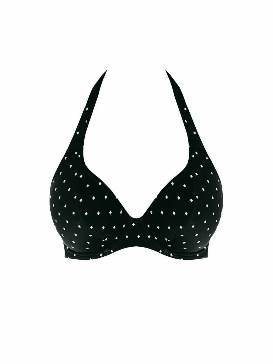 Jewel Cove Halter Bikini Top - Black