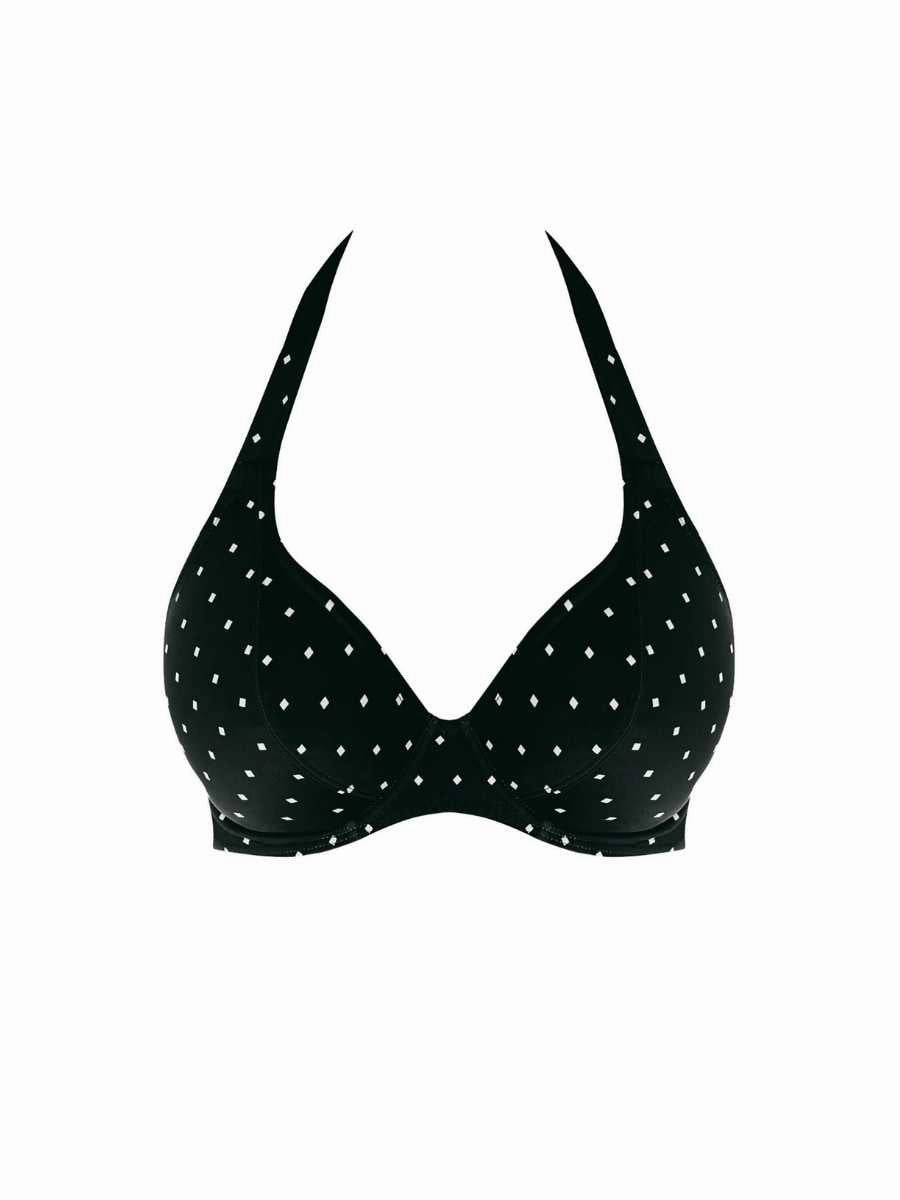Jewel Cove Halter Bikini Top - Black