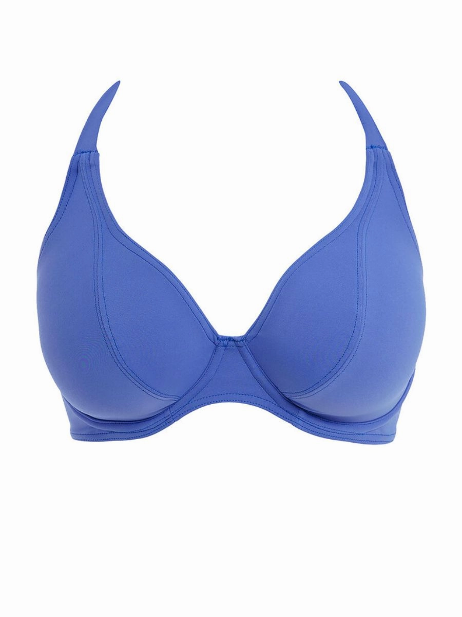 Jewel Cove Halter Bikini Top - Plain Azure