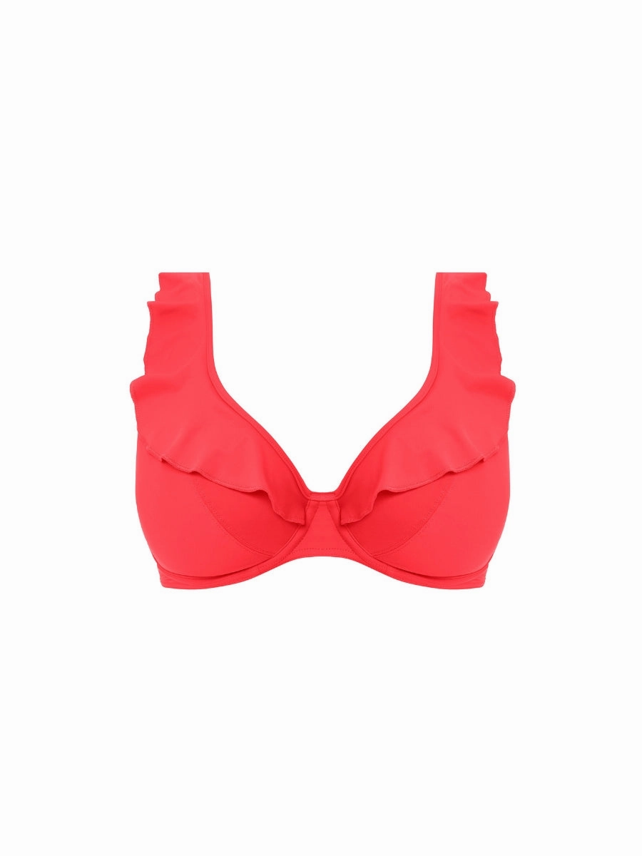 Jewel Cove High Apex Bikini Top - Plain Sunset