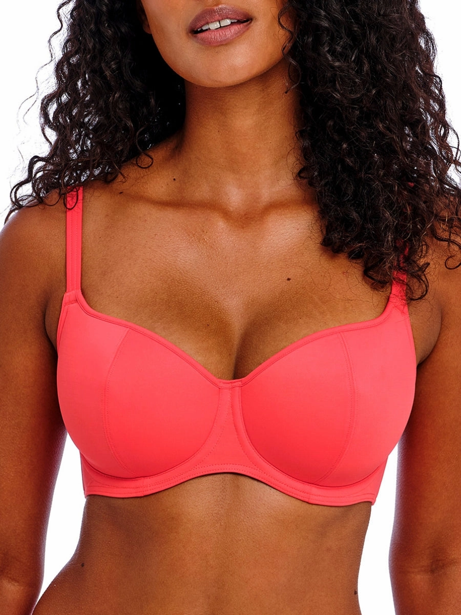 Jewel Cove Sweetheart Bikini Top - Plain Sunset