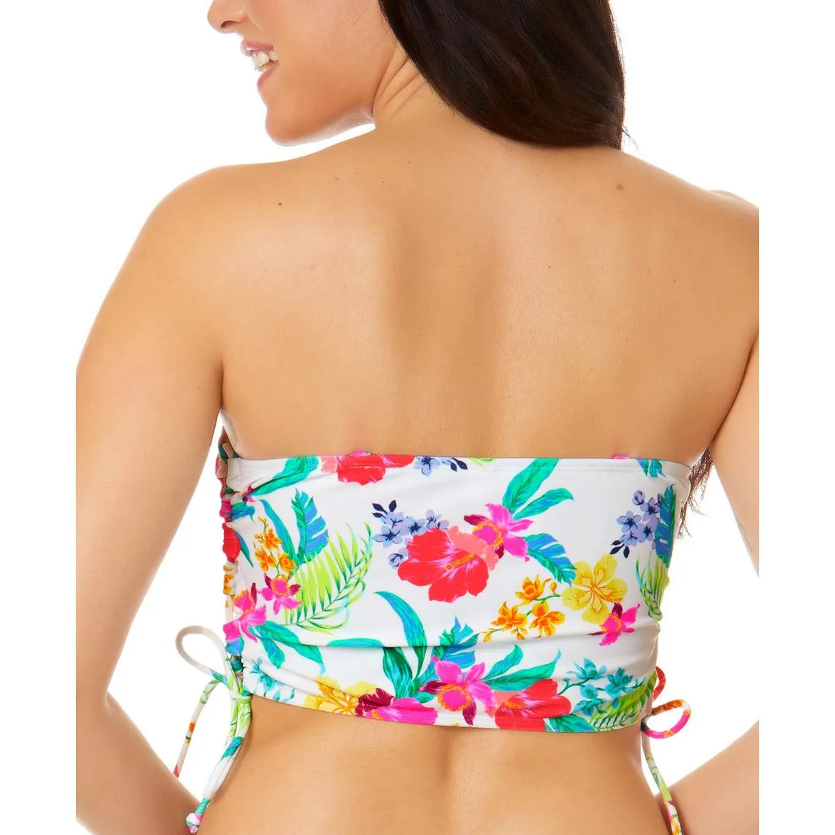 Juniors Womens Beachwear Floral Print Bikini Swim top