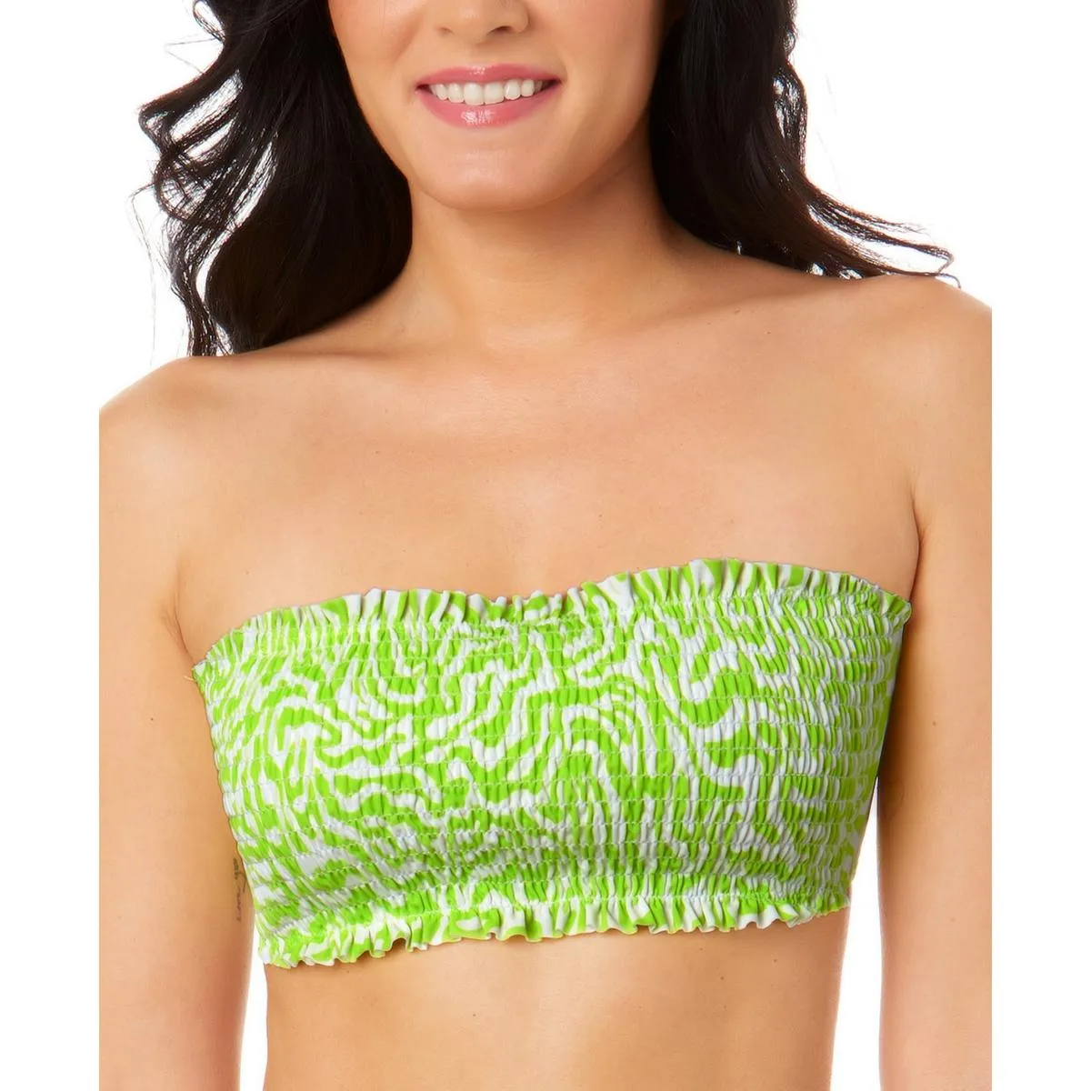 Juniors Zoorama Womens Animal Print Bandeau Bikini Swim top