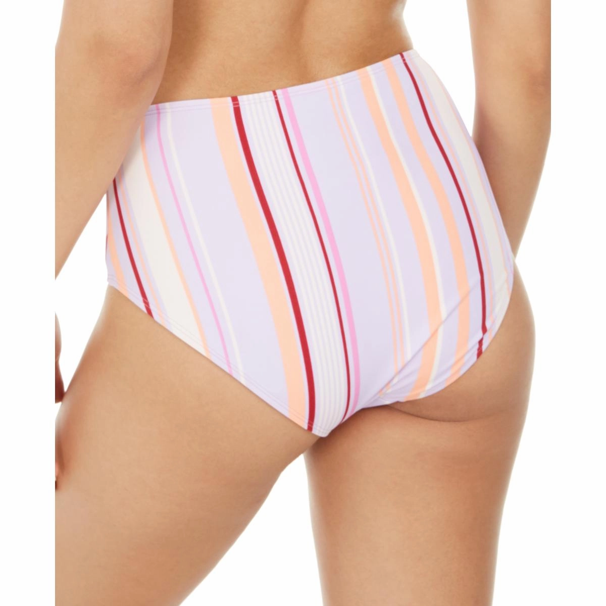 Juniors Esplanade Womens Striped High Waist Swim Bottom Separates