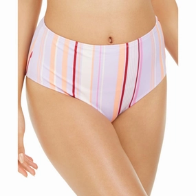 Juniors Esplanade Womens Striped High Waist Swim Bottom Separates