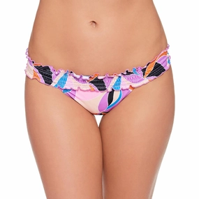 Juniors Kaleidescope Womens Hipster Smocked Swim Bottom Separates