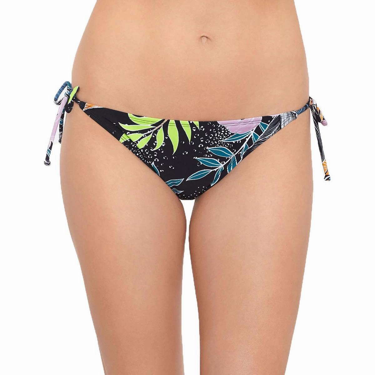 Juniors Night Life Womens Side Tie Printed Swim Bottom Separates