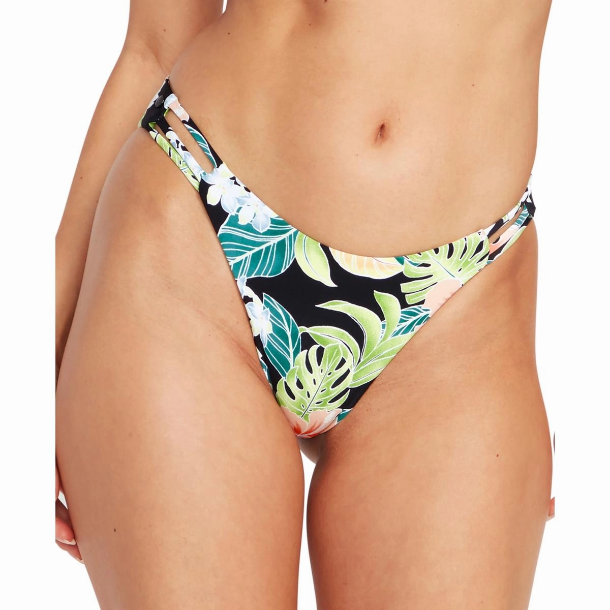 Juniors Womens Floral Print Nylon Swim Bottom Separates