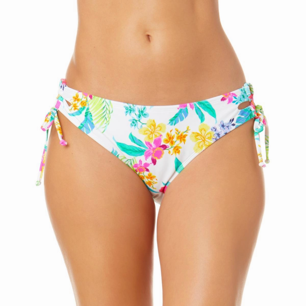 Juniors Womens Side Tie Floral Print Swim Bottom Separates