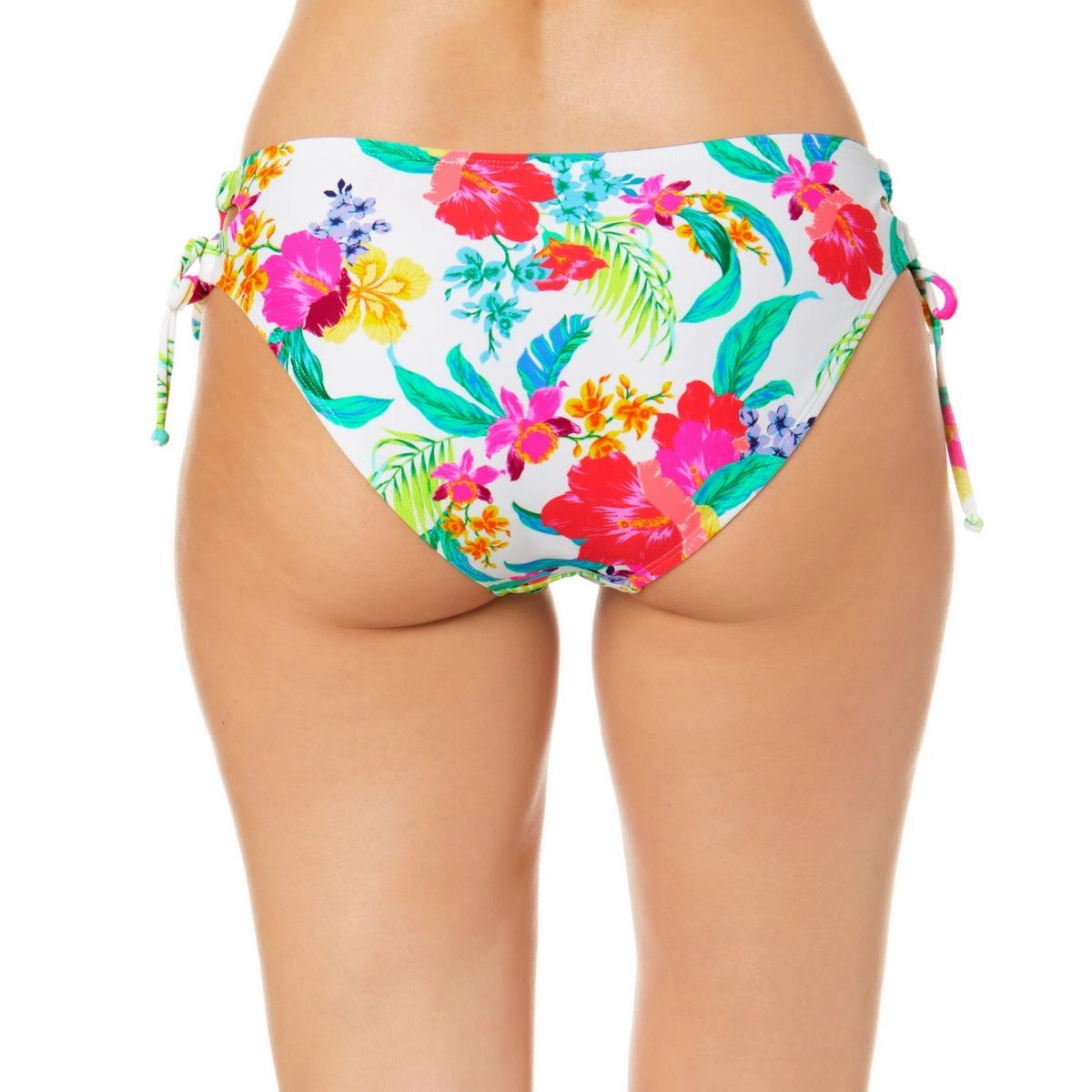 Juniors Womens Side Tie Floral Print Swim Bottom Separates