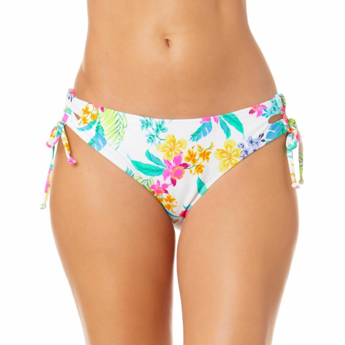 Juniors Womens Side Tie Floral Print Swim Bottom Separates