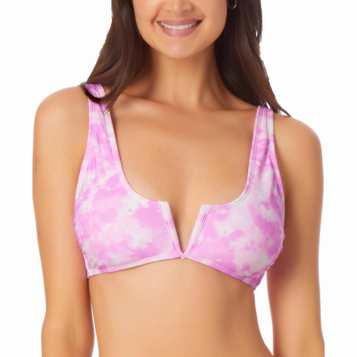 Juniors Womens V-Wire Tie-Dye Bikini Swim Top
