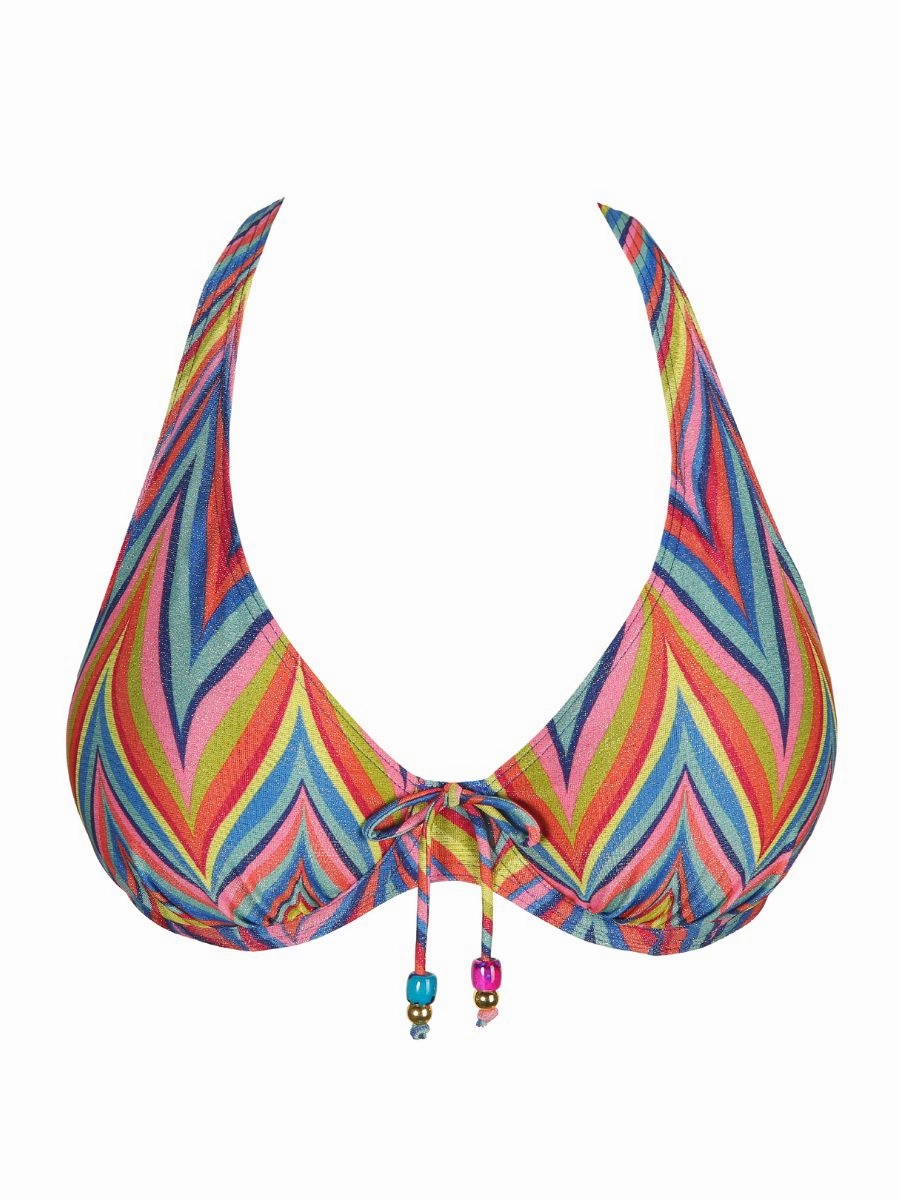 Kea Half Padded Plunge Bikini Top - Rainbow Paradise
