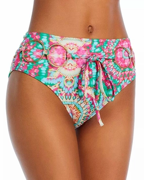 Kimber Bikini Bottoms In Green/ Pink