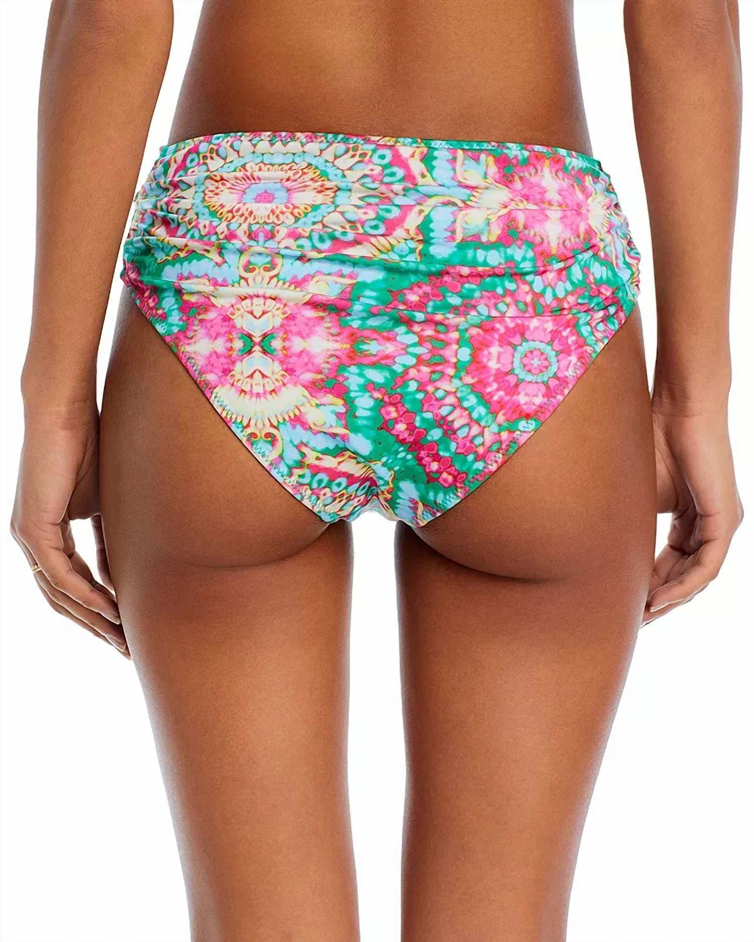 Kimber Bikini Bottoms In Green/ Pink