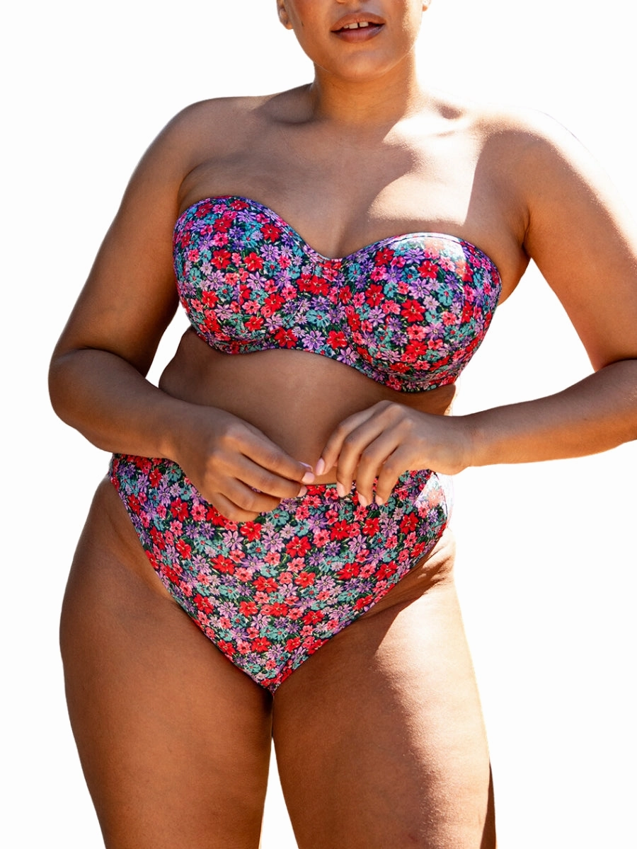 Kitsch Kate Bandeau Bikini Top - Floral Print
