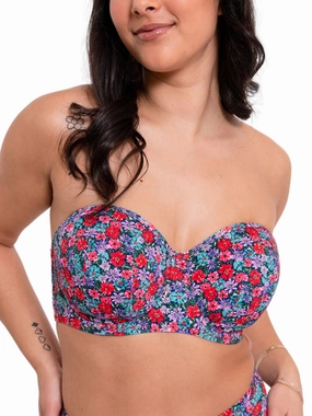 Kitsch Kate Bandeau Bikini Top - Floral Print