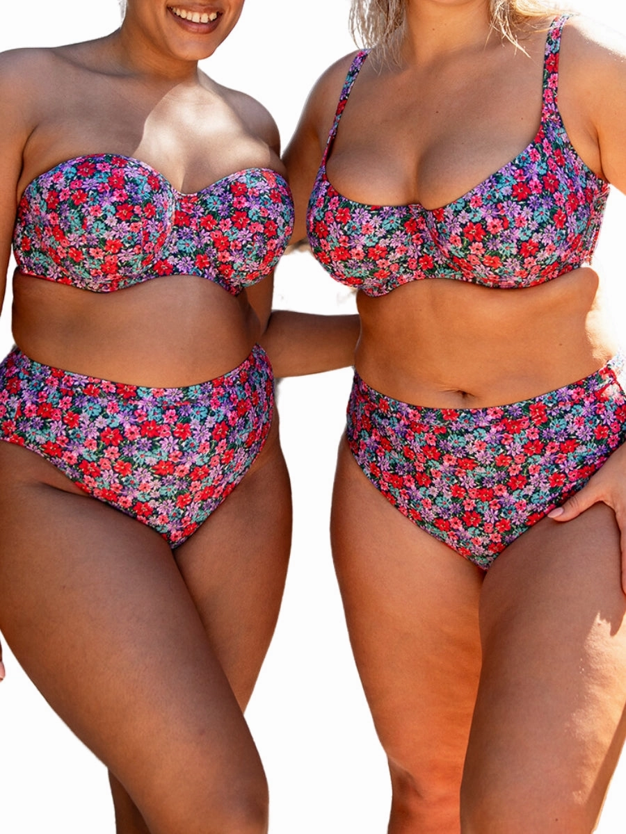 Kitsch Kate Bandeau Bikini Top - Floral Print