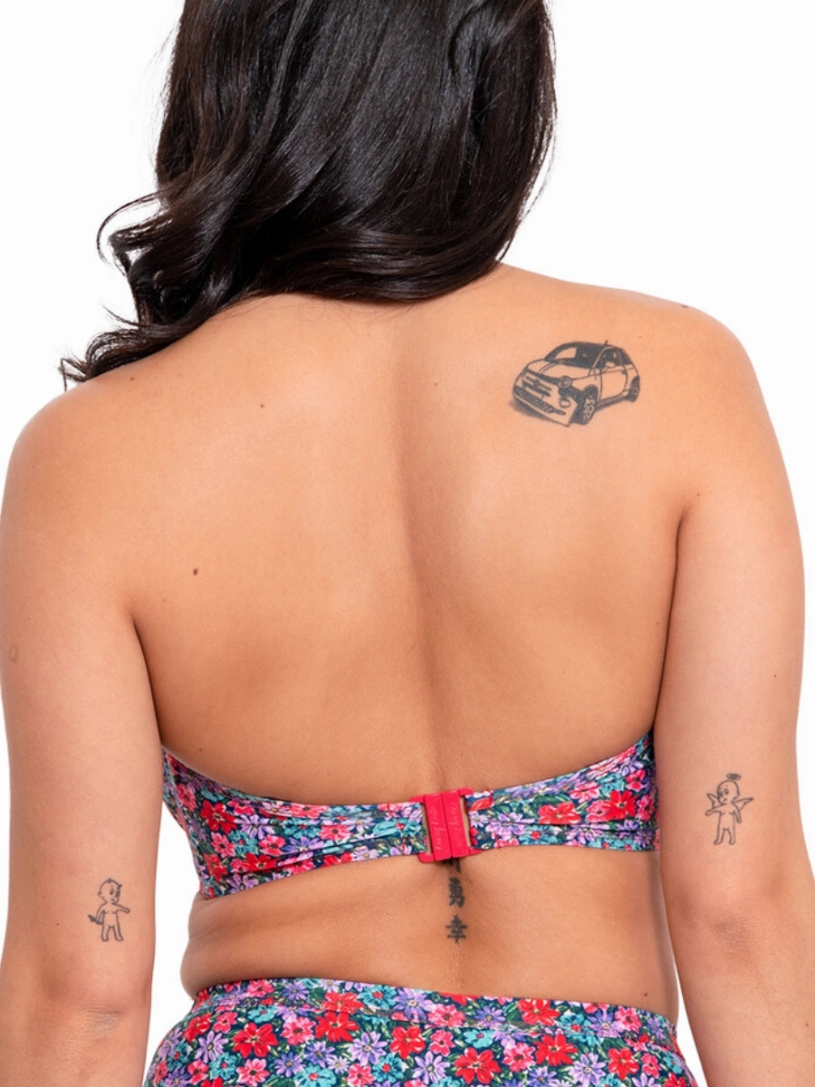 Kitsch Kate Bandeau Bikini Top - Floral Print