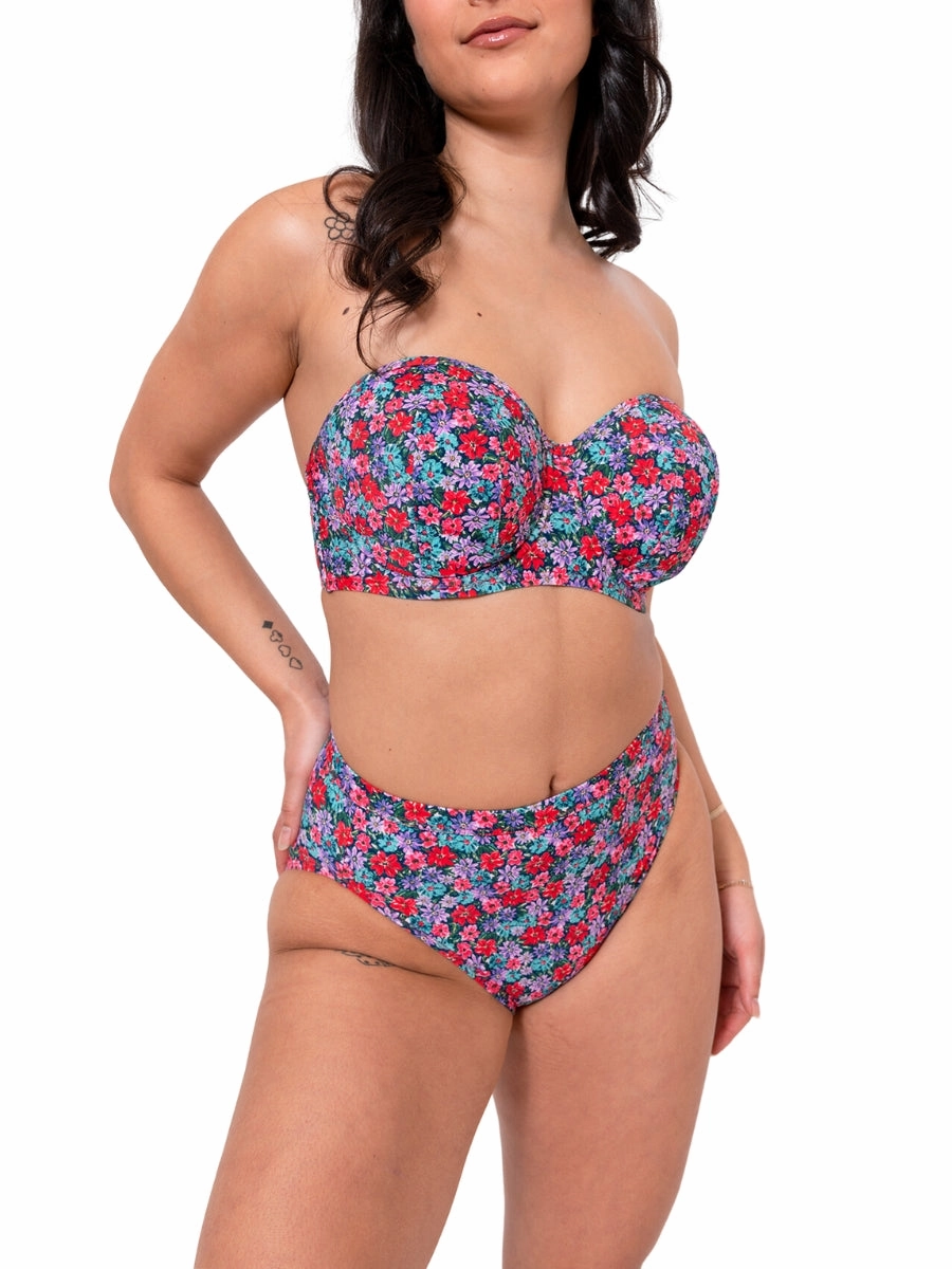 Kitsch Kate Bandeau Bikini Top - Floral Print