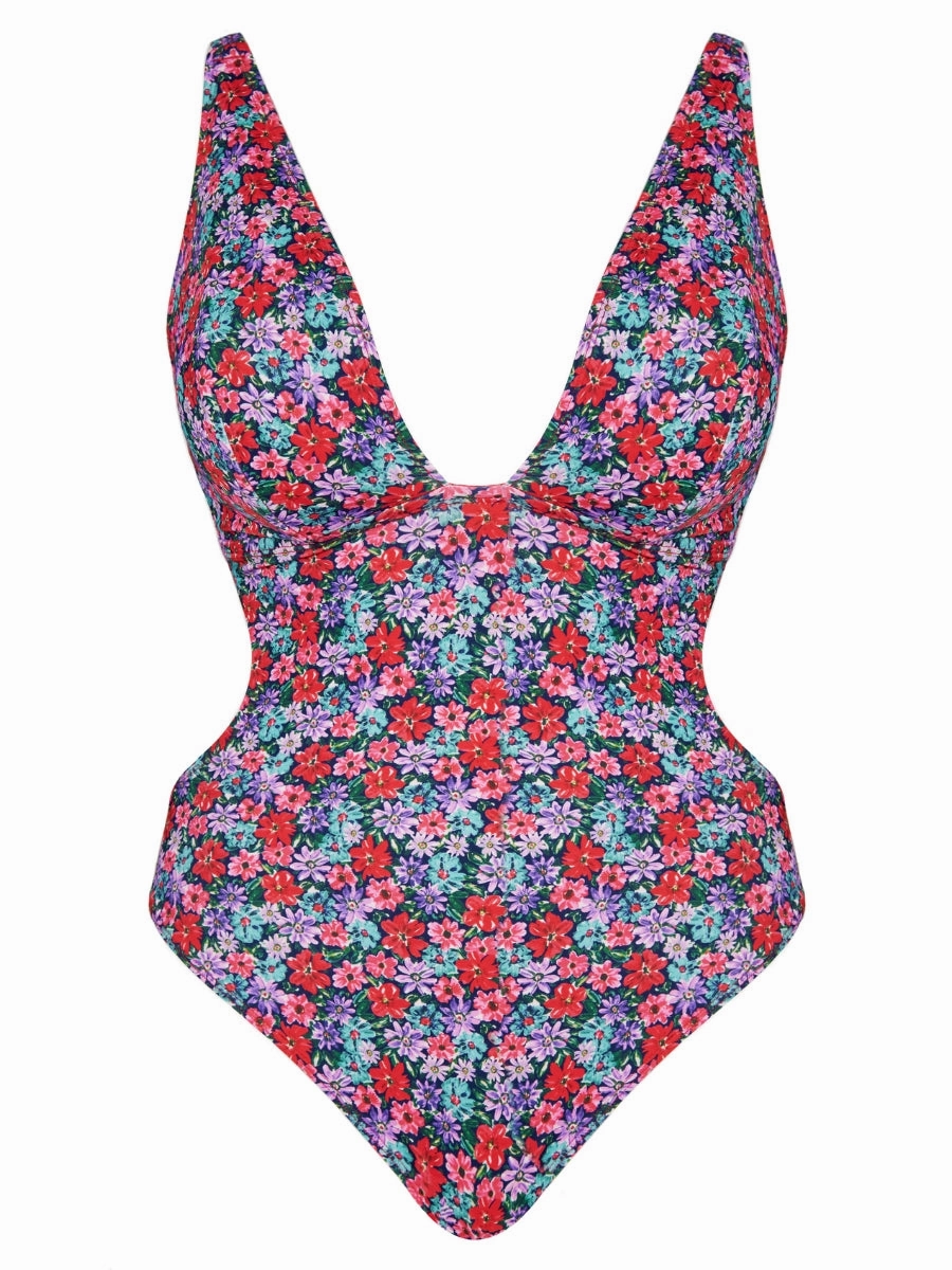 Kitsch Kate Non Wired Swimsuit - Floral Print