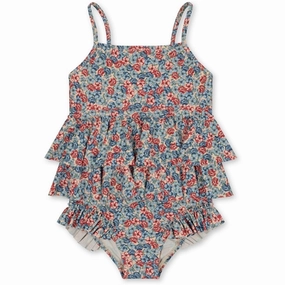 Konges Sl?jd Manuca Frill Swim Suit Rosie Blue