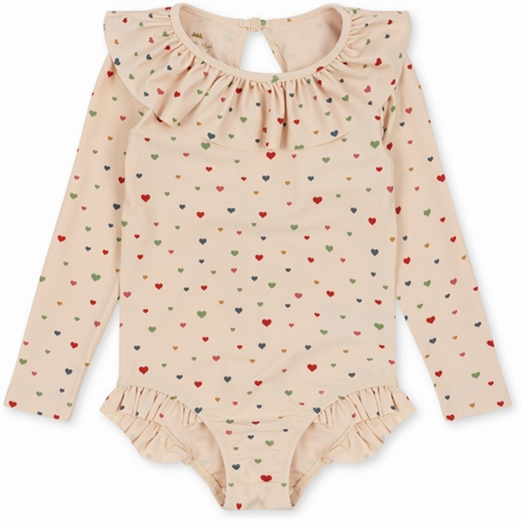 Konges Sljd Multi Hearts Manuca Frill Swimsuit