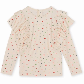 Konges Sljd Multi Hearts Manuca Frill UV Swim Blouse
