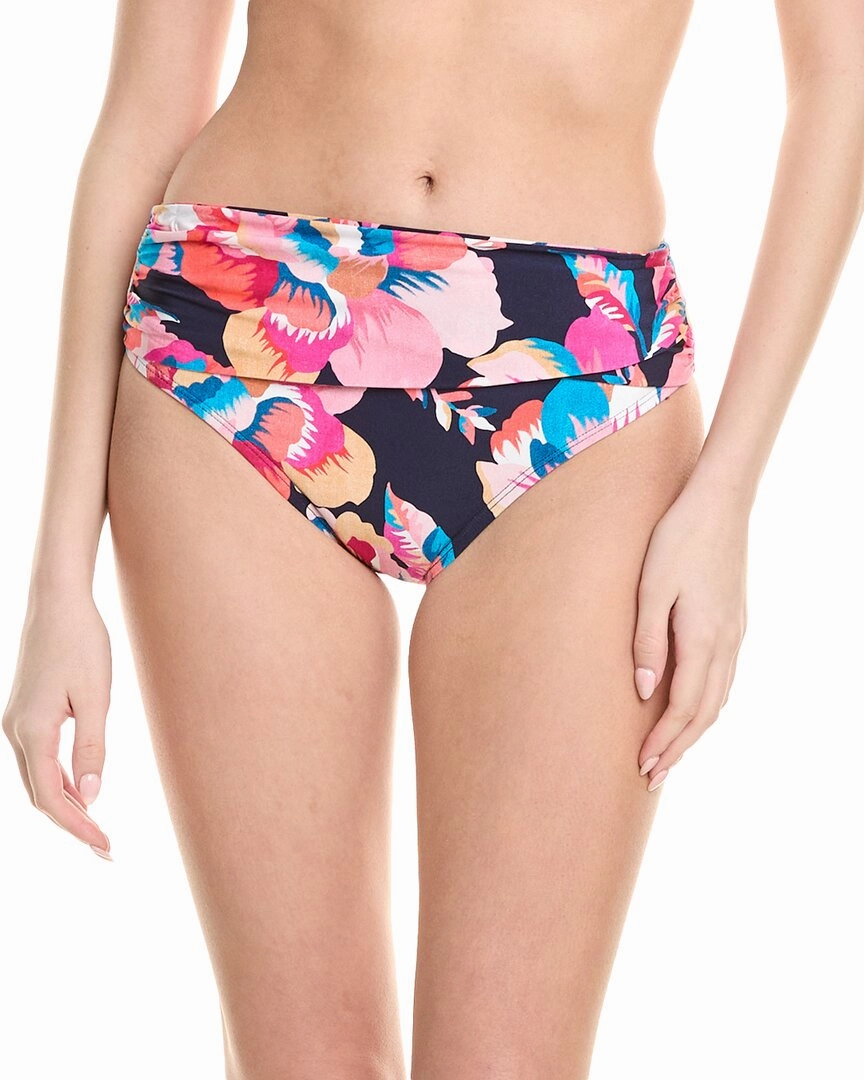 La Blanca Mid-Waist Overlap Sash Bikini Bottom