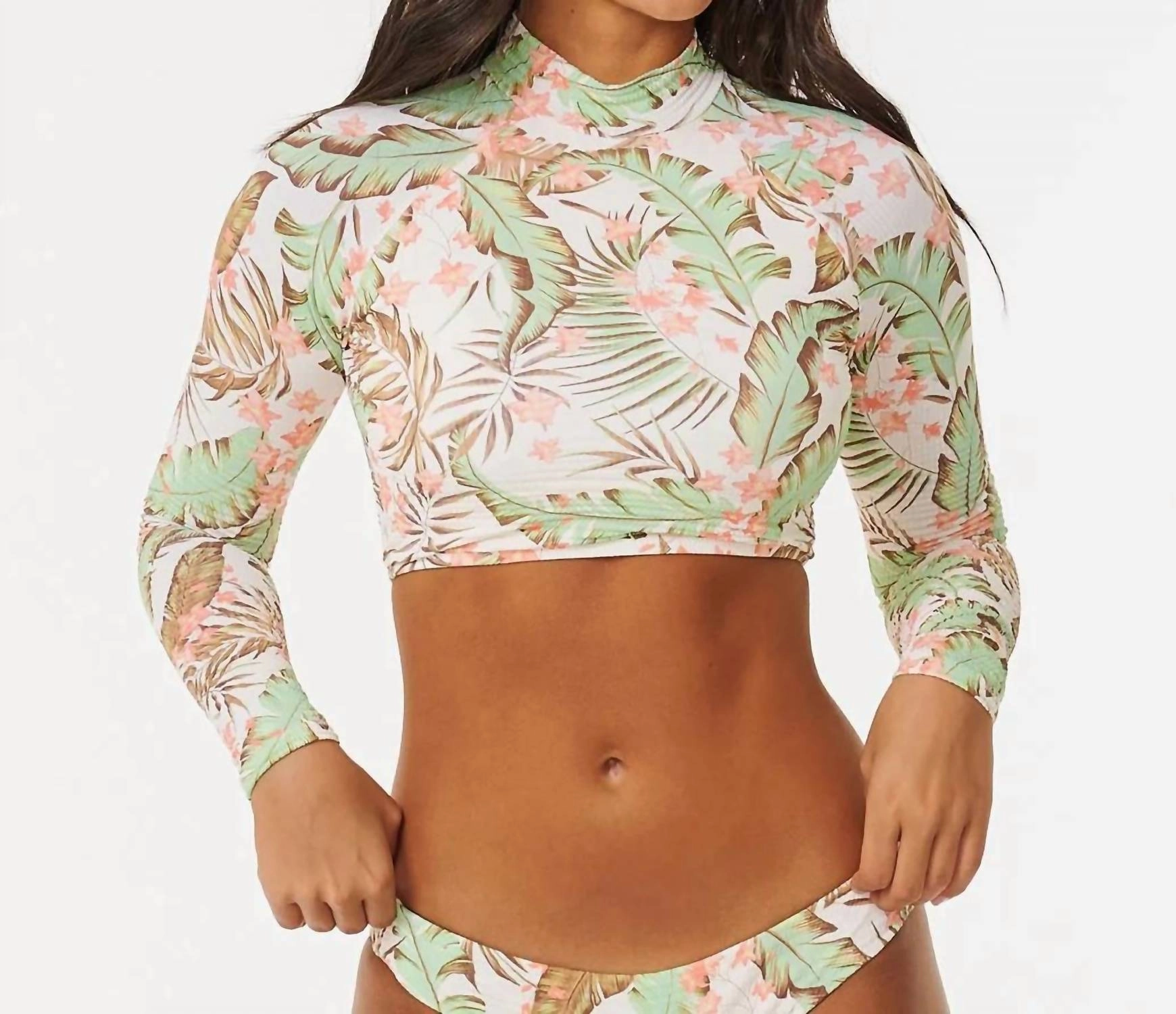 La Quinta Cropped Rashguard In White