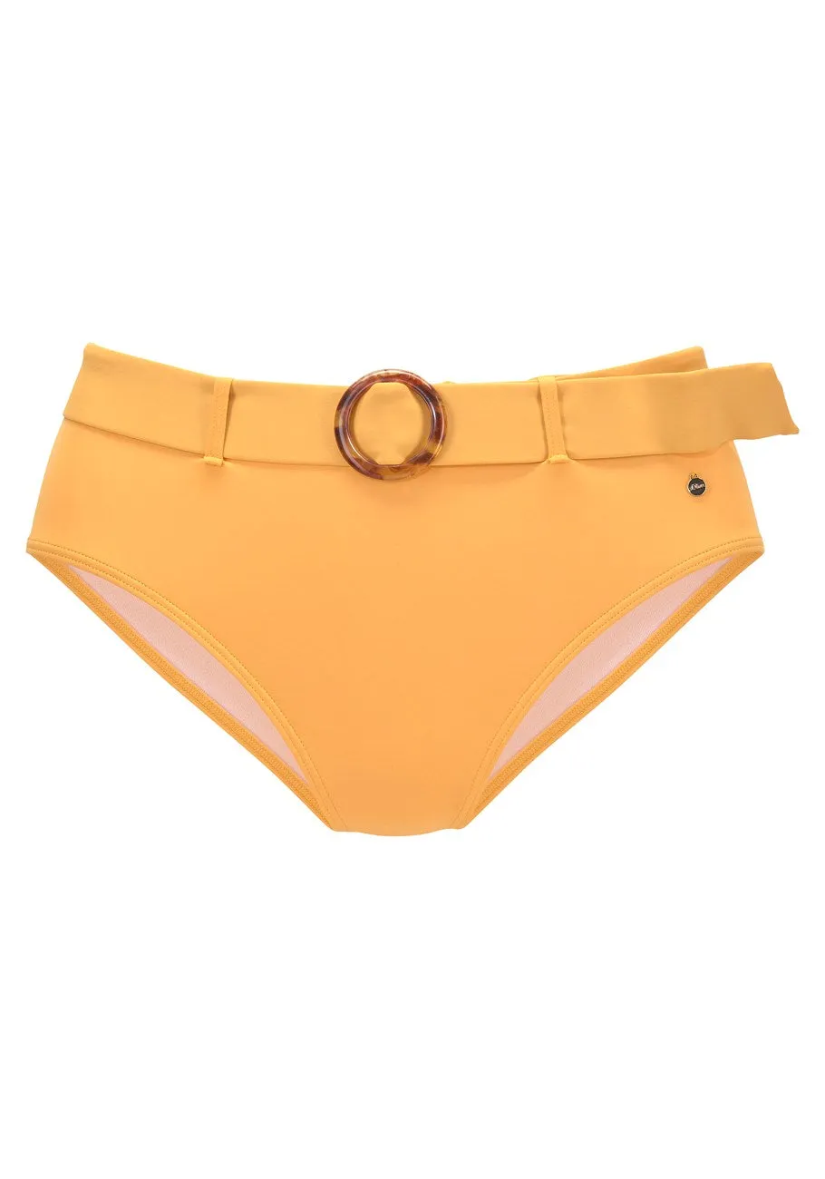 LASCANA Women's Belted High Waisted Bikini Swim Bottom
