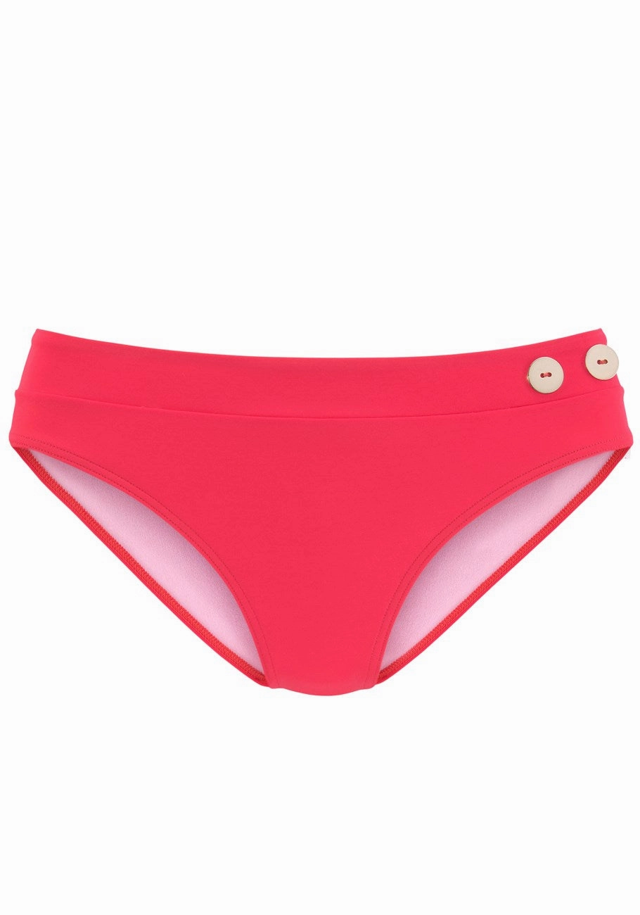 LASCANA Women's Button Detail Classic Bikini Bottom