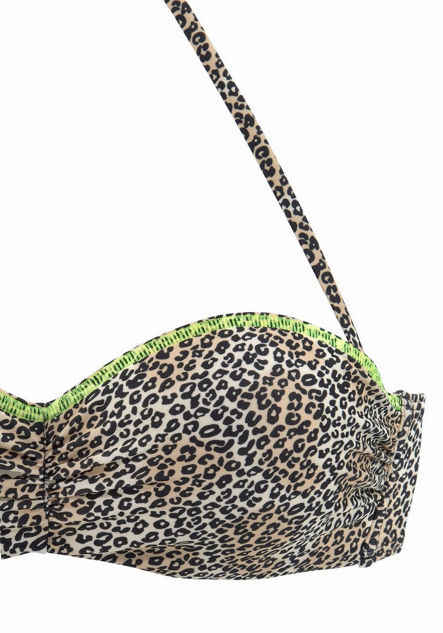 LASCANA Women's Leopard Bandeau Bikini Top