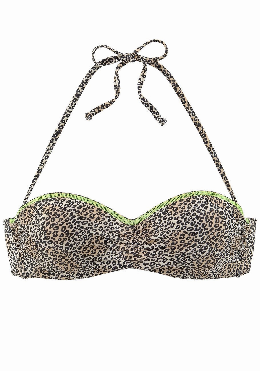 LASCANA Women's Leopard Bandeau Bikini Top