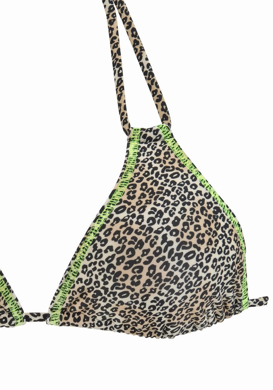 LASCANA Women's Leopard Triangle Bikini Top