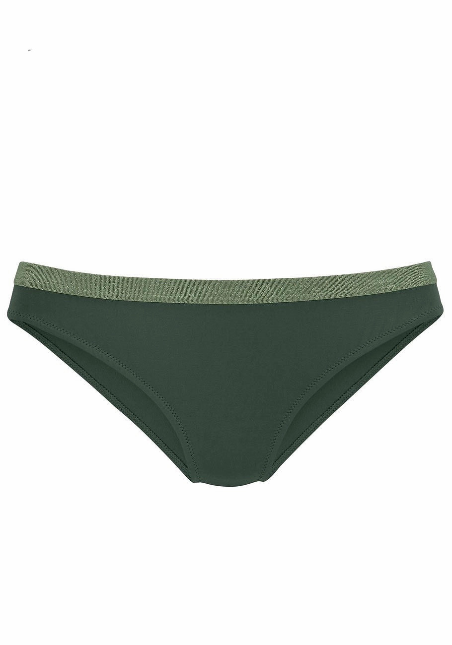 LASCANA Women's Metallic Trim Classic Bikini Bottom