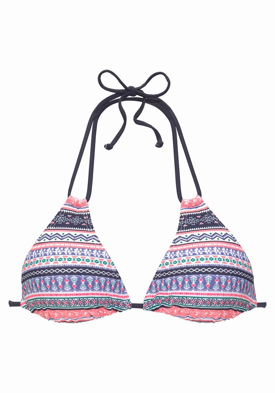 LASCANA Women's Printed Triangle Bikini Top