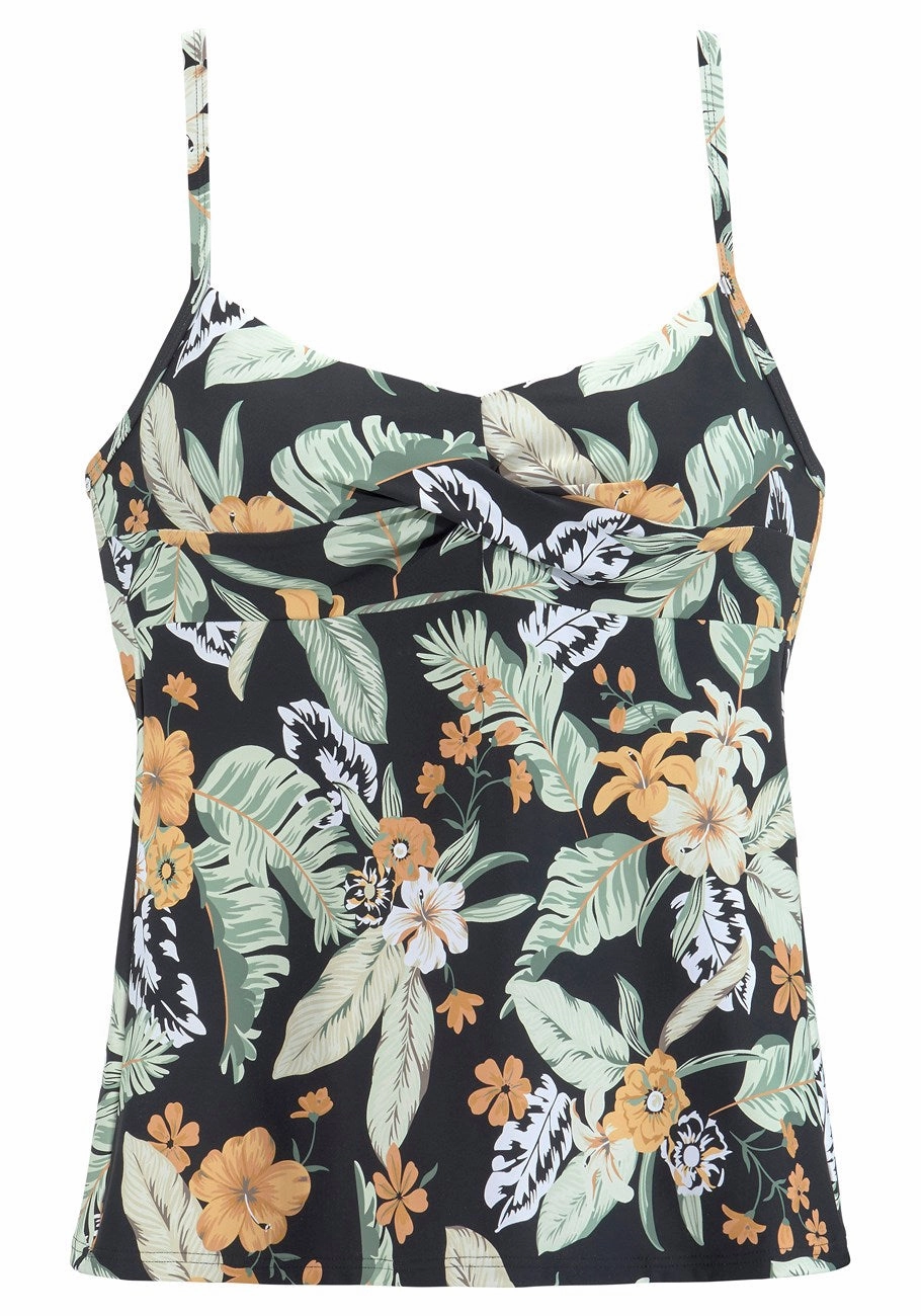 LASCANA Women's Tropical Print Underwire Tankini To