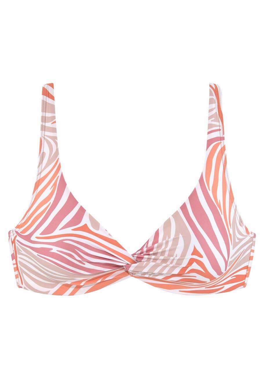 LASCANA Women's Zebra Print Underwire Bikini Top