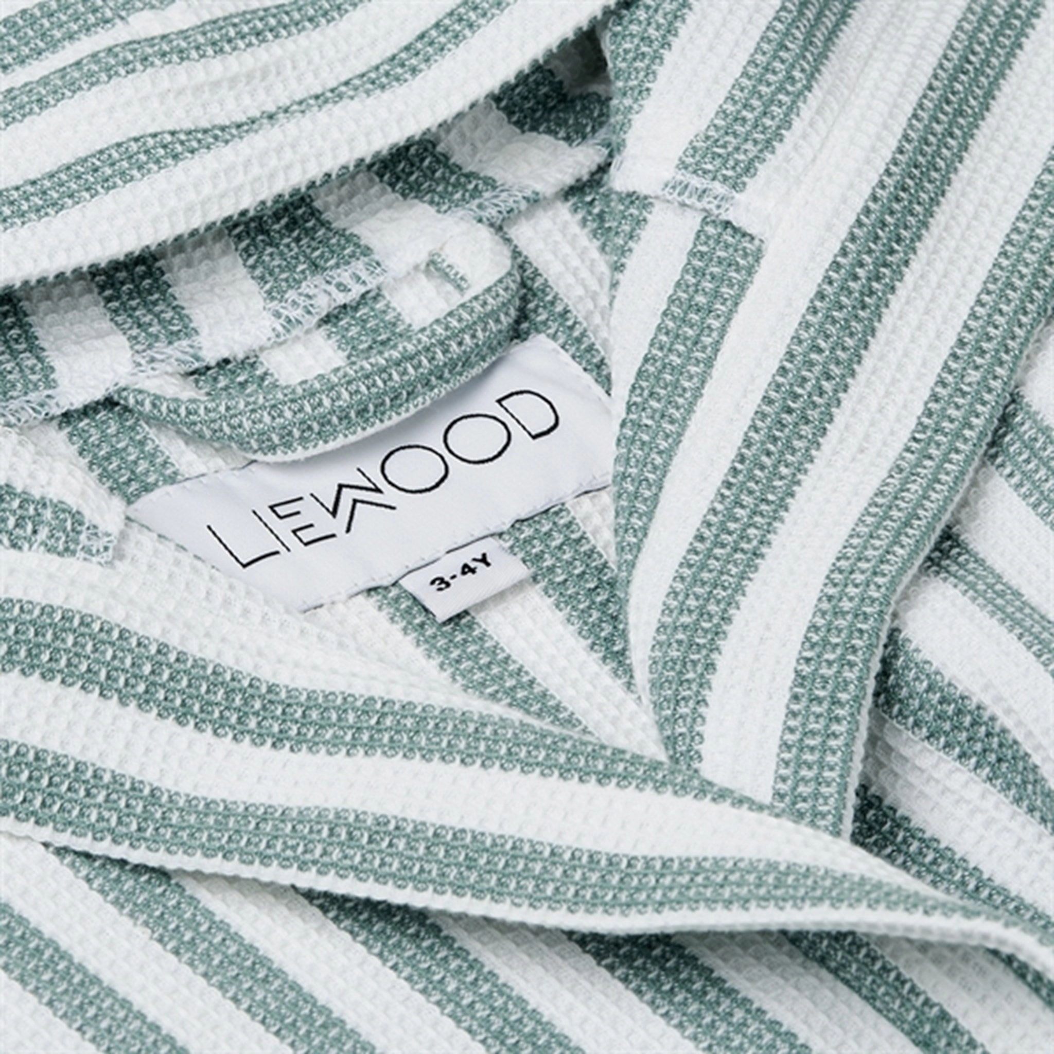 Liewood Gray Bathrobe YD Stripe Peppermint/White