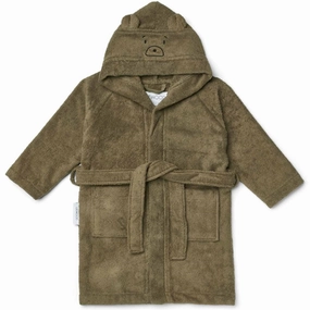 Liewood Lily Bathrobe Mr Bear Khaki